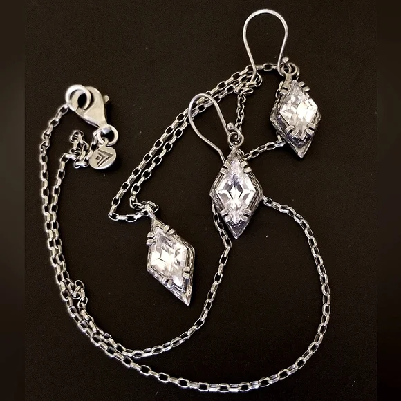 Silpada Sterling Silver & Zirconia Necklace & Earrings SET - Picture 8 of 10